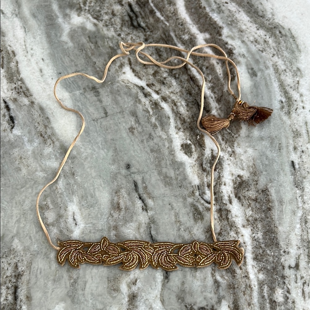 Elegant Gold Leaf Necklace/ Headband